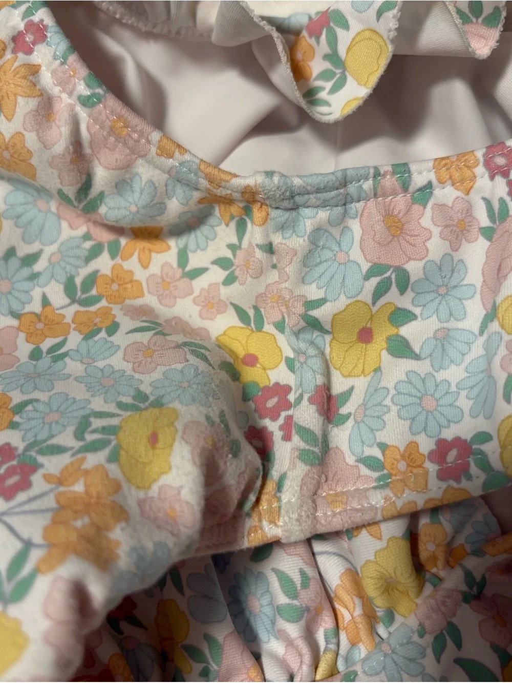 Minnow | Kids Floral Long-Sleeve Rash Guard Swimsuit - Pink Yellow Green